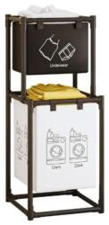 Flippy Cos de Rufe, Flippy, cu 2 Etaje, 2 Cosuri, Cadru de Otel Inoxidabil, 97x44x31 cm, Negru (134454)