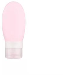 Flippy Recipient Portabil din Silicon Elegant de Voiaj, Sticla de Calatorie, Flippy, Potrivita pentru Lotiune, Sampon si Alte Lichide, Anti-scurgere, cu Posibilitate de Reumplere, Capacitate 90mL, 14cm, Roz 