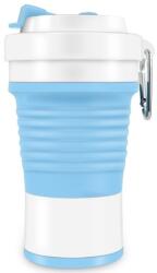 Flippy Pahar pliabil din silicon Flippy, pentru calatorii, camping, 750 ml, pai inclus, 11.6 x 19.3 cm, albastru (125087) Pahar