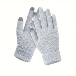 Flippy Manusi de Dama, Flippy, Functie Touchscreen (ecran tactil), Material Acril Tricotat, Manseta Elastica, Interior Catifelat, Marime Universala, Gri (130834)