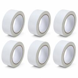 Flippy Set 6 Role Banda Adeziva pentru Ambalare si Sigilare Colete, Low Noise, Adeziv Acrilic, Derulare Silentioasa, Aderenta Ridicata, 5 cm x 66 m, Alb (175957)