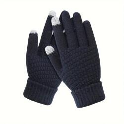 Flippy Manusi de Dama, Flippy, Functie Touchscreen (ecran tactil), Material Acril Tricotat, Manseta Elastica, Interior Catifelat, Marime Universala, Albastru Marin (130833)