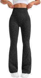 Flippy Pantaloni Sport de Dama, Flippy, pentru Yoga, Talie Inalta, Evazati, Tricotati, Negru, Marime XS (164219)
