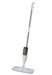 Flippy Mop plat, Flippy, cu pulverizator, pentru uz casnic, plastic, rezerva de mop din microfibra, 125x40 cm, Alb/Negru (125244)