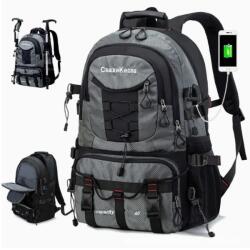 Flippy Rucsac Multifunctional de Alpinism, Flippy, Capacitate 36-55 L, de Calatorie, Impermeabil, Slot USB Incarcare Telefon, Bretele Reglabile, 52 x 34 x 19 cm, Gri (133488) Rucsac tura