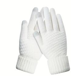 Flippy Manusi de Dama, Flippy, Functie Touchscreen (ecran tactil), Material Acril Tricotat, Manseta Elastica, Interior Catifelat, Marime Universala, Alb (130832)