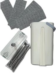 Flippy Set de Curatenie, Flippy, Mop si Galeata, Capacitate 5.7 l, 4 Rezerve Microfibra Incluse, Plastic, Utilizare Umeda/Uscata, Stoarcere Fara Maini, Albastru/Alb (128848)