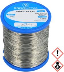 BROQUETAS Sârmă de lipit cu plumb 0, 5mm 183°C (BROFIL 63 B2.1 0.5MM 500G)
