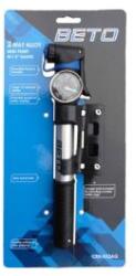 BETO Мини помпа beto crh-033ag с манометър, двупосочна, 100 psi, сребристо-черна