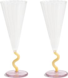 &K Amsterdam Pahare de șampanie Curve 180 ml, caramel, 2 buc (352-06) Pahar
