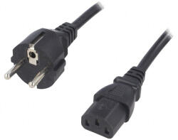 LIAN DUNG Cablu 3x1mm2 CEE 7/7 cu mufă IEC C13 mamă, 3m, PVC, negru (SN310-3/10/3BK)
