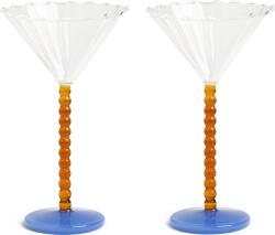 &K Amsterdam Pahare de cocktail Perle 150 ml, culoarea chihlimbarului, 2 buc (352-05) Pahar