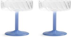 &K Amsterdam Pahare de cocktail Twirl 200 ml, albastre, 2 buc (347-05) Pahar