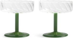 &K Amsterdam Pahare de cocktail Twirl 200 ml, verde închis, 2 buc (347-08) Pahar