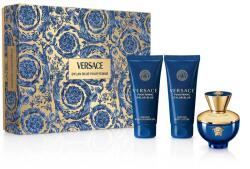 Versace Pour Femme Dylan Blue комплект за жени Eau de Parfum 50 ml + Душ гел 50 ml + Лосион за тяло опция Ornaments Flower Cover Blue