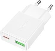 hoco. N73 Speed PD20W+QC3.0 USB-C, USB-A ultravékony töltő (EU) (HC661164) - primanet