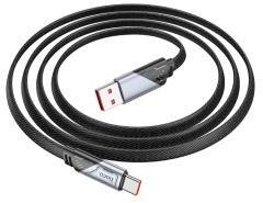 hoco. U119 5A Machine töltő adatkábel USB-A - Type-C lapos fekete 1, 2m (HC605007)