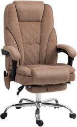 Vinsetto Scaun de birou ergonomic cu funcție de masaj, suport pentru picioare, rotativ, pe role, Maro | Aosom Romania (921-683V91BN)