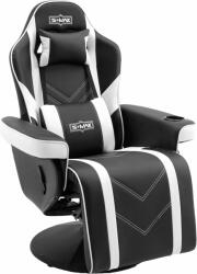  Ergonomikus Gamer Szék Lábtartóval és Zsebbel Kényelmes Fekete XL - számítógépes szék, irodai szék, gamer szék, lábtartós fotel, gamer bútor, munka szék, forgószék