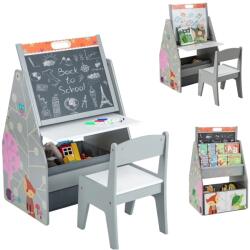 Costway Organizator de birou 3 în 1 pentru cărți Costway - Gri (TP10174GR)