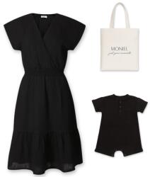  Moniel Muszlin szett anyának és babának szoptatós ruha XL méret + overál Black 68/74/80 méret