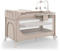KinderKraft Utazóágy LEODY UP Beige kiegészítőkkel - pepita