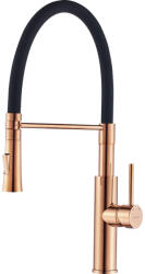 Laveo SHIRE zuhanyfejes mosogató csaptelep rugalmas tömlővel, matt fekete / rose gold K. BQH_878D (BQH_878D)