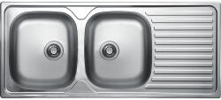 Laveo ORION 2CS kétmedence csepptálcás inox mosogató szifonnal SKO_021T (SKO_021T)
