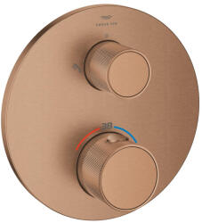GROHE Atrio Private Collection termosztatikus zuhanycsaptelep 2 kimenethez, beépített elzáró/váltó szeleppel, gombbal, brushed warm sunset 24396DL0 (24396DL0)