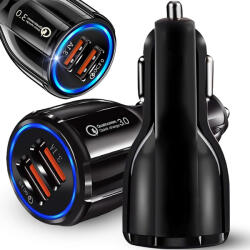VERK GROUP Gyors töltésű autós USB töltő Quick Charge 3.0 technológiával, fekete (10101)