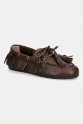 Posa női velúr mokaszin Boat Loafer Native Tassel - barna Női 36