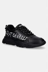 Just Cavalli sportcipő férfi bőr - fekete Férfi 44 - answear - 51 990 Ft