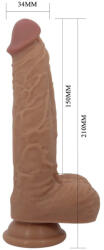  Távirányítós letapasztható realisztikus fel-le mozgó vibrátor 21 cm - Pretty Love Jonathan 8, 3" Vibrating Dildo