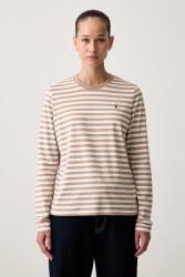 U. S. Polo Assn U. S. Polo Assn. hosszúujjú női pamut Stripe LS - bézs XS