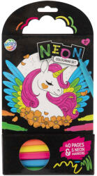 MGA Entertainment Set de colorat cu 40 de pagini, cu modele cu unicorni și prințese, include 5 markere neon (150137-1)
