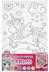 MGA Entertainment Pictură după numere - Unicorn pe curcubeu, tablou pe pânză, 30 x 19 cm (150134-1)