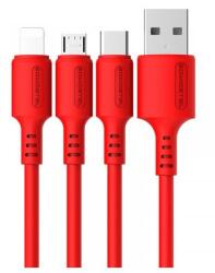SOMOSTEL USB CABLE MICRO 3A RED SOMOSTEL 3100mAh QUICK CHARGER 1.2M POWERLINE SMS-BP06 MACARON - 10000+ BENDING STRENGTH (SMS-BP06 micro red)