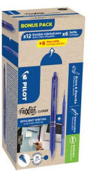 Pilot Rollertoll, 0, 35 mm, törölhető, nyomógombos, PILOT "Frixion Clicker, Bonus Pack", kék + betét (PFBKB) - fapadospatron