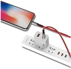 SENBONO USB CABLE MICRO 2.4A RED FLAT 2400mAh QUICK CHARGER QC 3.0 1M POWERLINE SMS-BW02 - METAL PLUGSS (BW02 MICRO RED) - pcone