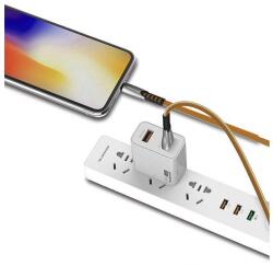 SENBONO CABLE TYP-C 2.4A GOLD FLAT 2400mAh QUICK CHARGER QC 3.0 1M POWERLINE SMS-BW02- METAL PLUGS (BW02 Gold TYP-C)