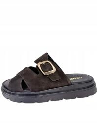 CheBello Flip-flop papucs CheBello 5051 bőr vastag alj barna velúr 38 (5051)