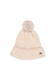 Tamaris női sapka beanie bézs logó meleg puha téli pomponnal (TCW0109 73073)