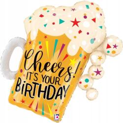 Grabo Fólia lufi születésnapra, Söröskorsó, Cheers It's Your Birthday, 68 cm