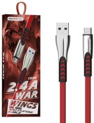 SOMOSTEL SMS-BW02 USB CABEL 1 m USB 3.0 USB A USB C - RED - METAL PLUGS (SMS-BW02 RED)