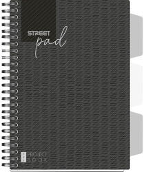 STREET Spirálfüzet Street Pad Black & White Edition A/5 100 lapos kockás, fekete (PAP1112-0080)