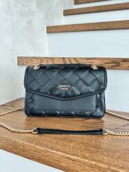 GUESS - eredeti fekete steppelt kézitáska arany láncon (LG938412)