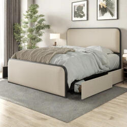 Pat Vida 4 Sertare 160x200 + Saltea Wolke Arcuri Pocket + Memory Gel 163x203x32 cm (C4180-6173) Saltea