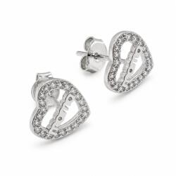 Flippy Cercei din Argint 925, Jolie Silver, Model Inimi cu Text Mama, Bijuterie Decorativa cu Design Simbolic, 12x12 mm, Greutate 1.7 g, Argintiu (13334)