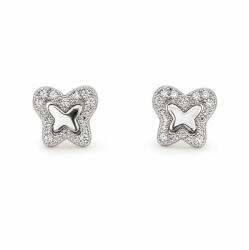 Flippy Cercei din Argint 925 Rodiat, Model Fluturas, Design Conturat cu Zirconii Stralucitoare, Argintiu (09330)
