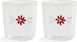 &K Amsterdam Pahare Flora 300 ml, roșii, 2 buc (361-02) Pahar